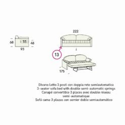 Moderne Slaapbank Bekleed Met Tweekleurige Stof Made In Italy - Kayla -Slide Shop divano letto moderno rivestito in tessuto bicolore realizzato in italia kayla 3