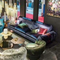 Sofa Stof Met Lineaire Portierarmsteunen Axel Objecten -Slide Shop divano lineare in tessuto con braccioli porta oggetti axel 3