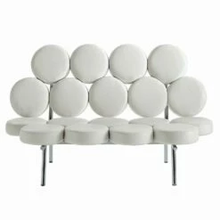 Moderne Leren Bank Met Luxe Staalconstructie Gemaakt In Italië - Arthur