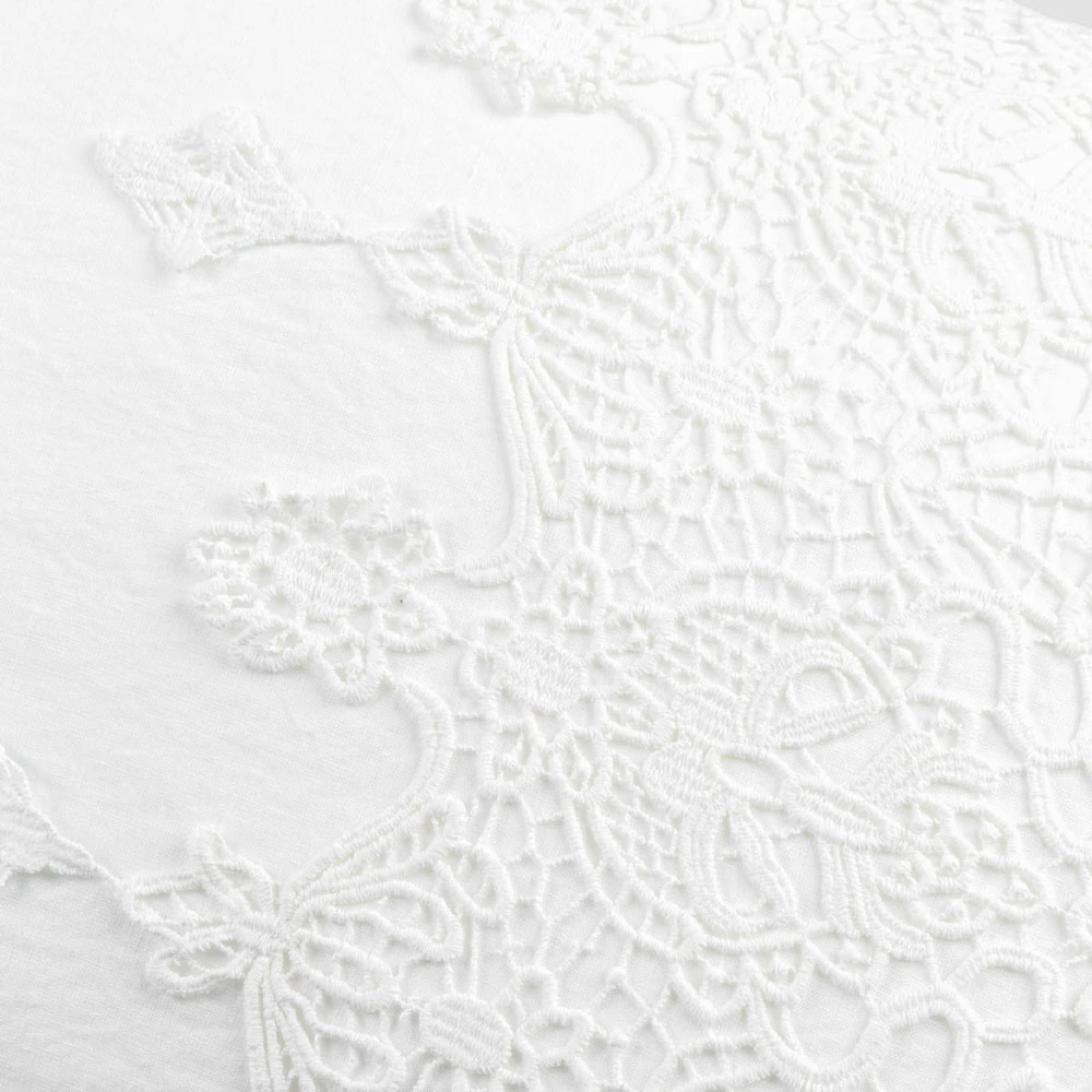 Kussensloop Van Wit Linnen Met Kant, Knopen En Veters Voor Kussen - Malone 3 Kussensloop Van Wit Linnen Met Kant, Knopen En Veters Voor Kussen - Malone - Afbeelding 3