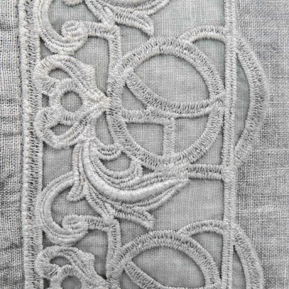 Bedkussens Kussensloop In Grijs Linnen Met Italiaans Luxe Synergy-kant - Stego 4 Bedkussens Kussensloop In Grijs Linnen Met Italiaans Luxe Synergy-kant - Stego - Afbeelding 4