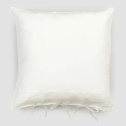 Lichtgewicht Kussensloop Van Krijt Of Retro Linnen Met Vierkante Designveters - Prisco -Slide Shop federa in lino leggero gesso o retro con laccetti design quadrato prisco 3