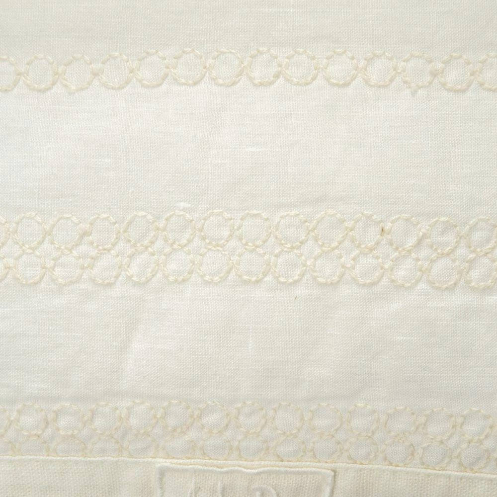 Vierkante Kussensloop In Krijtlinnen Of Retro-decor Met Geborduurde Bollen En Frame - Elleboog 8 Vierkante Kussensloop In Krijtlinnen Of Retro-decor Met Geborduurde Bollen En Frame - Elleboog - Afbeelding 8