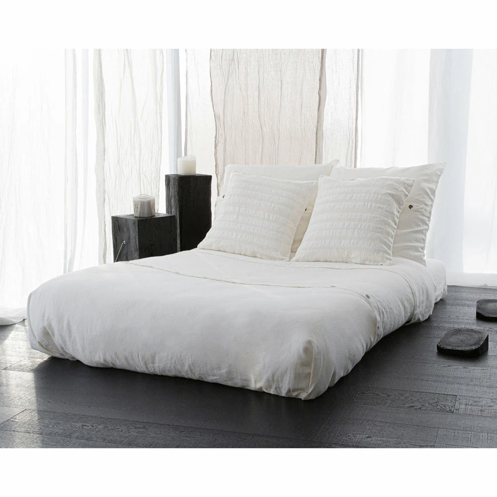 Vierkante Kussensloop In Krijtlinnen Of Retro-decor Met Geborduurde Bollen En Frame - Elleboog 9 Vierkante Kussensloop In Krijtlinnen Of Retro-decor Met Geborduurde Bollen En Frame - Elleboog - Afbeelding 9