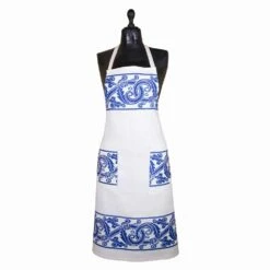 Italiaanse Ambachtelijke Schort Van Linnen Handgedrukt Uniek Stuk - Viadurini Door Marchi
