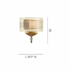 Klassieke Italiaanse Ambachtelijke Glazen Wandlamp Met Lampenkap - Magrena -Slide Shop lampada a muro classica vetro artigianale italiano con paralume magrena 5
