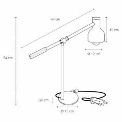 Tafellamp In Wit Metaal Met Natuurlijke Houten Details - Anya -Slide Shop lampada da tavolo in metallo bianco con dettagli in legno naturale anya 4