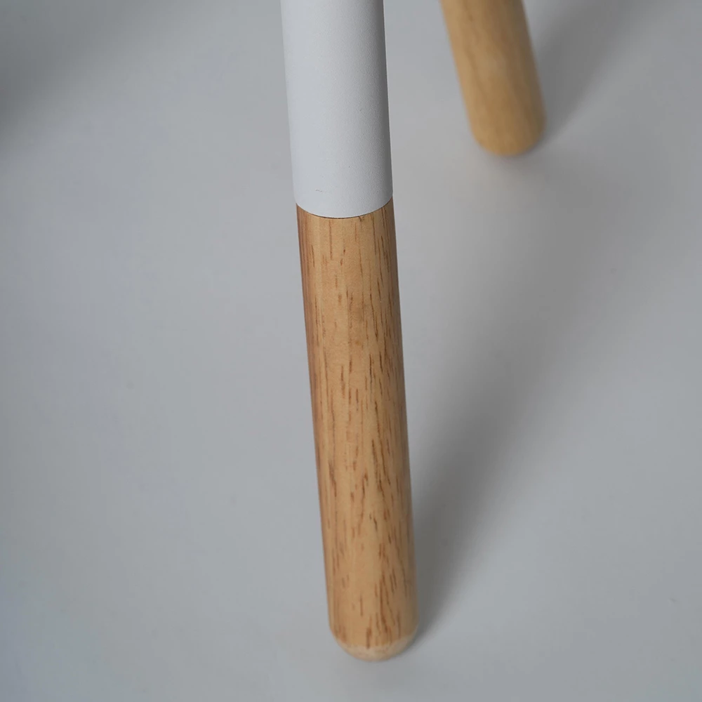 Tafellamp Van Wit Canvas Met Metalen En Houten Structuur - Fiona 2 Tafellamp Van Wit Canvas Met Metalen En Houten Structuur - Fiona - Afbeelding 2