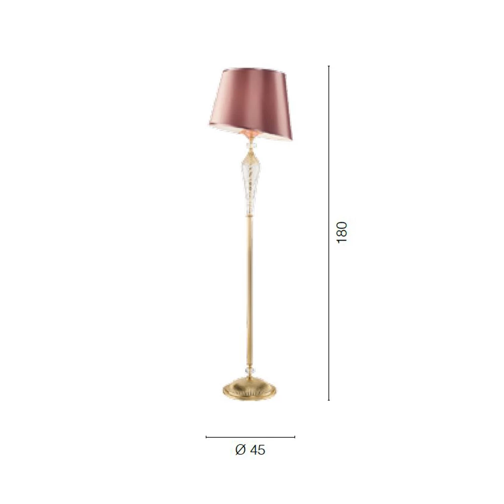 Klassieke Vloerlamp In Handgemaakt Glas En Luxe Lampenkap - Vlaanderen 4 Klassieke Vloerlamp In Handgemaakt Glas En Luxe Lampenkap - Vlaanderen - Afbeelding 4