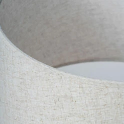 Vloerlamp Met 3-voetige Houten Voet En Canvas Lampenkap - Evette -Slide Shop lampada da terra con base a 3 piedi in legno e paralume in tela evette 4