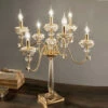 Flambeaux 7-lichts Klassieke Lamp In Porselein En Geblazen Glas - Eteria