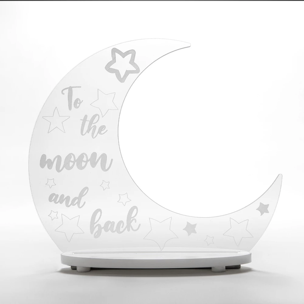 Maanvorm Plexiglas Tafellamp Made In Italy - Moonlamp 2 Maanvorm Plexiglas Tafellamp Made In Italy - Moonlamp - Afbeelding 2