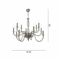 Klassieke 12-lichts Kroonluchter In Geblazen Glas En Handdetails - Phaedra -Slide Shop lampadario 12 luci classico in vetro soffiato e dettagli a mano fedra 7