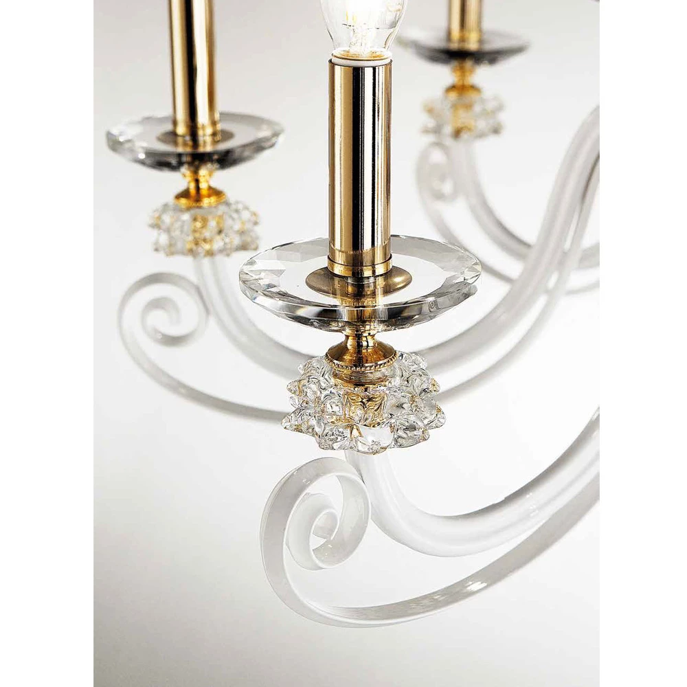 18-lichts Kroonluchter In Geblazen Glas En Klassiek Luxe Kristal - Cassea 7 18-lichts Kroonluchter In Geblazen Glas En Klassiek Luxe Kristal - Cassea - Afbeelding 7