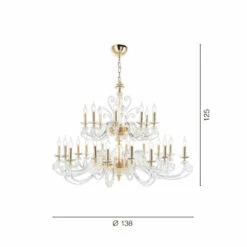 24-lichts Kroonluchter In Geblazen Glas En Klassiek Luxe Kristal - Cassea -Slide Shop lampadario 24 luci in vetro soffiato e cristallo di lusso classico cassea 11