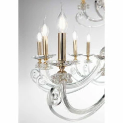 6 Lichts Kroonluchter In Geblazen Glas En Klassiek Luxe Kristal - Cassea -Slide Shop lampadario 6 luci in vetro soffiato e cristallo di lusso classico cassea 3