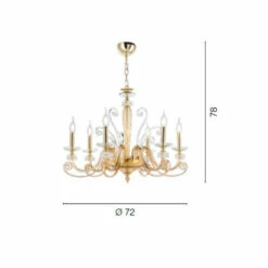 6 Lichts Kroonluchter In Geblazen Glas En Klassiek Luxe Kristal - Cassea -Slide Shop lampadario 6 luci in vetro soffiato e cristallo di lusso classico cassea 9