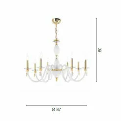 Klassieke 8-lichts Kroonluchter In Geblazen Glas En Handdetails - Phaedra -Slide Shop lampadario 8 luci classico in vetro soffiato e dettagli a mano fedra 6