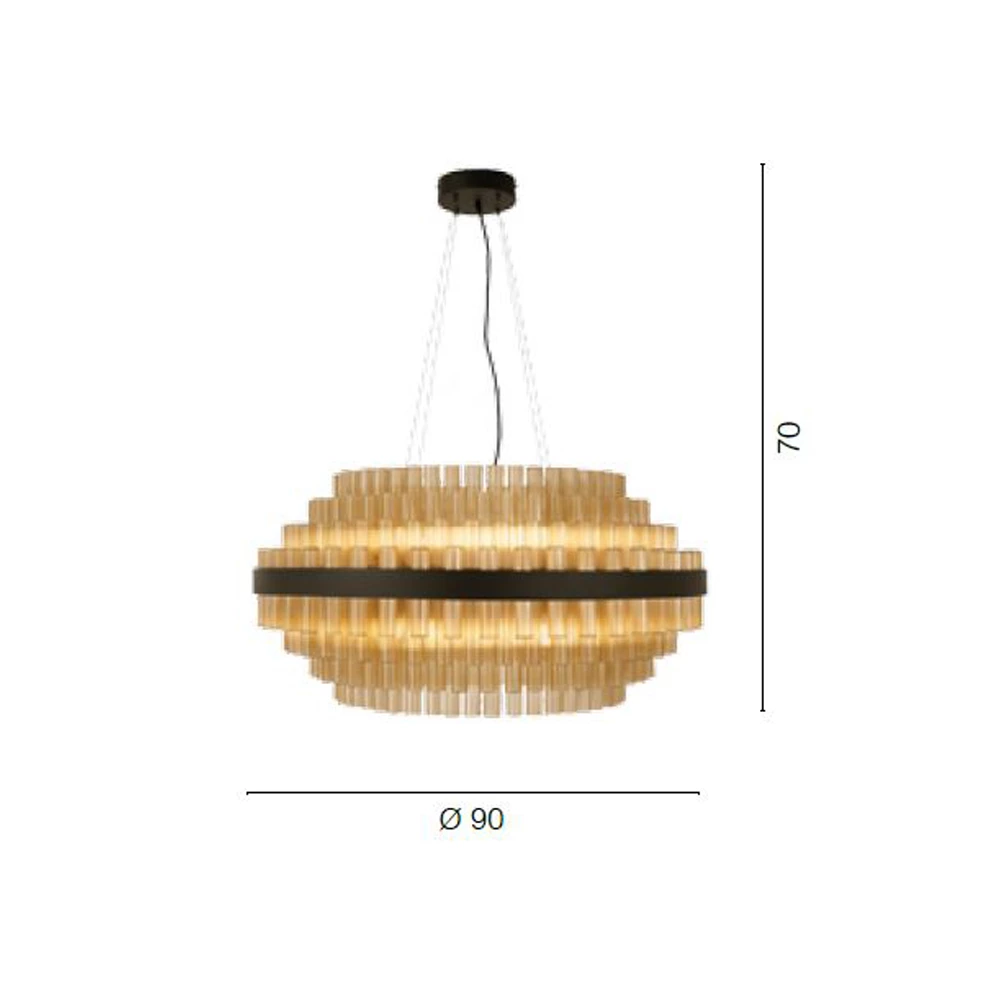 Moderne Kroonluchter Van Geblazen Glas En Metaal Italiaans Vakmanschap - Maesta 8 Moderne Kroonluchter Van Geblazen Glas En Metaal Italiaans Vakmanschap - Maesta - Afbeelding 8