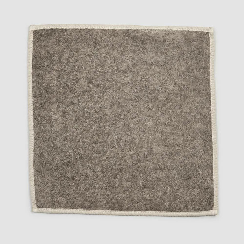 Badhanddoek Voor Gasten In Badstof Met Rand Van Gemengd Linnen 6-delig - Kam 2 Badhanddoek Voor Gasten In Badstof Met Rand Van Gemengd Linnen 6-delig - Kam - Afbeelding 2