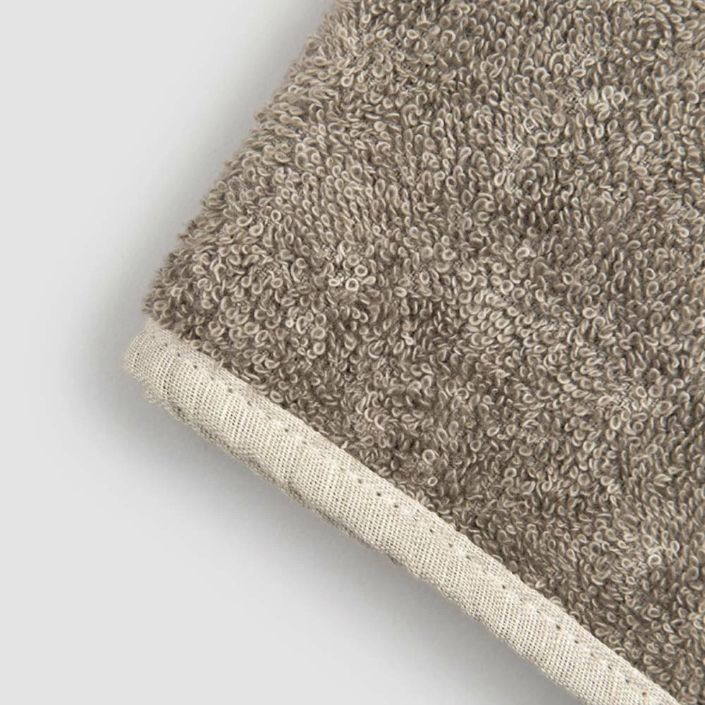 Badhanddoek Voor Gasten In Badstof Met Rand Van Gemengd Linnen 6-delig - Kam 4 Badhanddoek Voor Gasten In Badstof Met Rand Van Gemengd Linnen 6-delig - Kam - Afbeelding 4