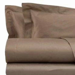 Katoensatijnen Lakenset Voor Tweepersoonsbed, Effen Kleur - Freesia -Slide Shop lenzuola in raso di cotone completo da letto matrimoniale tinta unita fresia 14