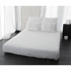 Dubbele Vellen In Natuurlijk Wit Linnen Met En Zonder Hoeken - Tenerino -Slide Shop lenzuola matrimoniali in lino bianco naturale con e senza angoli tenerino 3