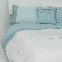 Wit Linnen Laken Met Kant Voor Tweepersoonsbed Van Hoge Kwaliteit - Fiumana -Slide Shop lenzuolo di lino bianco con pizzo per letto matrimoniale alta qualita fiumana 12