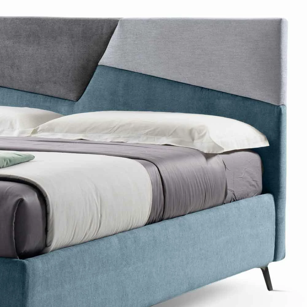 Tweepersoonsbed Met Container Gestoffeerd In Stof Gemaakt In Italië - Raggino 2 Tweepersoonsbed Met Container Gestoffeerd In Stof Gemaakt In Italië - Raggino - Afbeelding 2