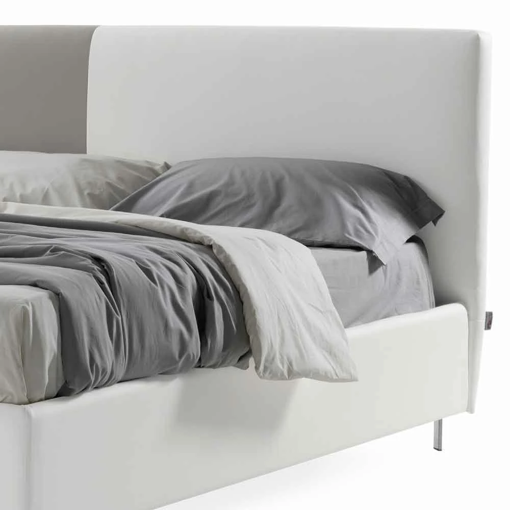 Dubbel Bed Met Container In Bicolor Ecoleather Made In Italy - Jasmine 3 Dubbel Bed Met Container In Bicolor Ecoleather Made In Italy - Jasmine - Afbeelding 3