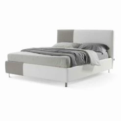 Dubbel Bed Met Container In Bicolor Ecoleather Made In Italy - Jasmine