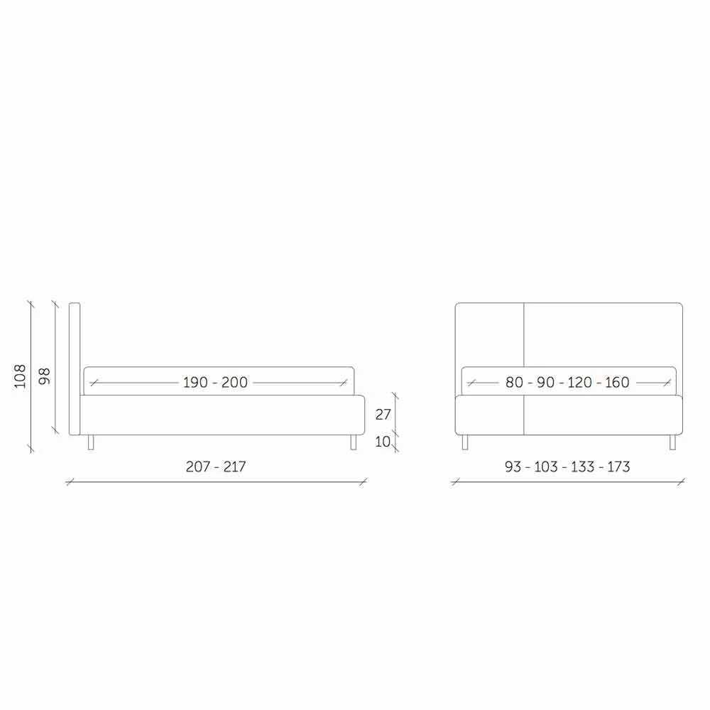 Dubbel Bed Met Container In Bicolor Ecoleather Made In Italy - Jasmine 7 Dubbel Bed Met Container In Bicolor Ecoleather Made In Italy - Jasmine - Afbeelding 7