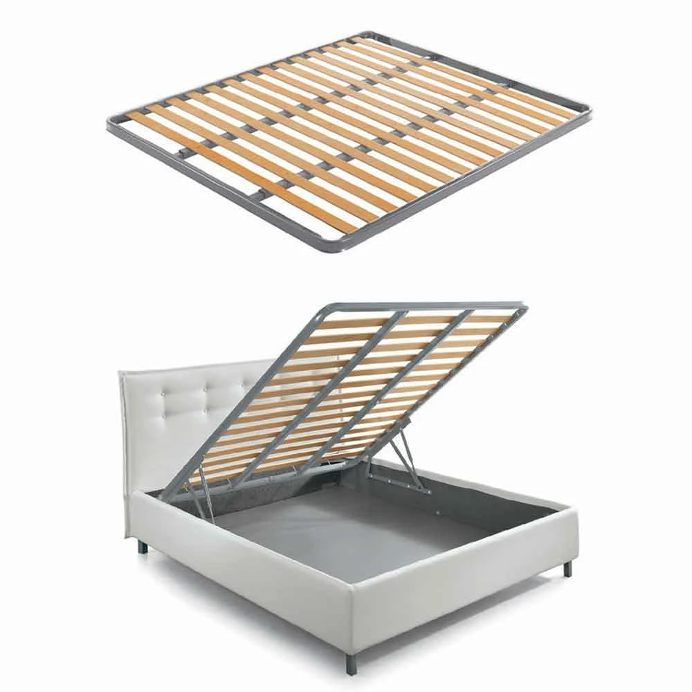 Dubbel Bed Met Container In Bicolor Ecoleather Made In Italy - Jasmine 6 Dubbel Bed Met Container In Bicolor Ecoleather Made In Italy - Jasmine - Afbeelding 6