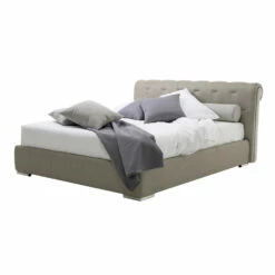 Bed Met Dubbele Container In Ecoleer Of Stof Made In Italy - Bambola