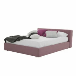Laag Tweepersoonsbed Met Doos In Stof Of Ecoleer Made In Italy - Soraia