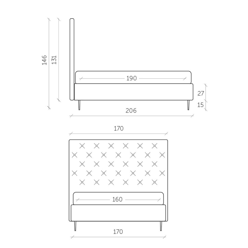 Tweepersoonsbed Met Opbergdoos En Onderstel 160x190 Made In Italy - Sallie 12 Tweepersoonsbed Met Opbergdoos En Onderstel 160x190 Made In Italy - Sallie - Afbeelding 12