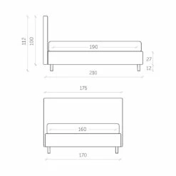 Tweepersoonsbed Met Stoffen Opbergdoos Made In Italy - Verga -Slide Shop letto matrimoniale con box contenitore in tessuto made in italy verga 12