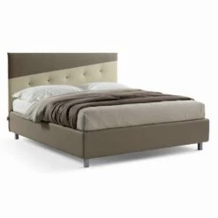 Tweepersoonsbed Met Modern Design Box In Kunstleer Made In Italy - Carmelo