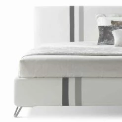 Dubbel Bed Met Gecapitonneerde Lade Van Eco-leer Made In Italy - Paolo -Slide Shop letto matrimoniale con cassettone imbottito in ecopelle made in italy paolo 2