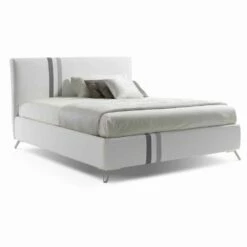 Dubbel Bed Met Gecapitonneerde Lade Van Eco-leer Made In Italy - Paolo