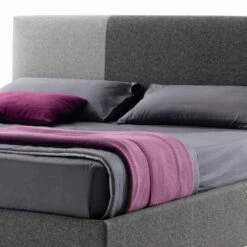 Tweepersoonsbed In Tweekleurige Stof Met Doos Gemaakt In Italië - Jasmijn -Slide Shop letto matrimoniale con contenitore in tessuto bicolore made in italy jasmine 2