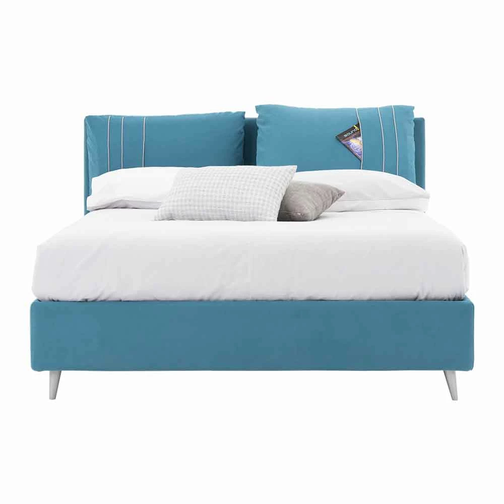 Tweepersoonsbed Met Container Bekleed Met Stof Made In Italy - Renato 9 Tweepersoonsbed Met Container Bekleed Met Stof Made In Italy - Renato - Afbeelding 9