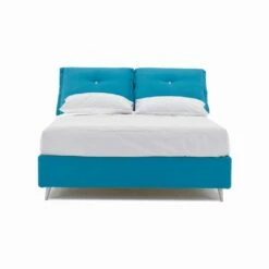 Tweepersoonsbed Met Container Bekleed Met Stof Made In Italy - Renato