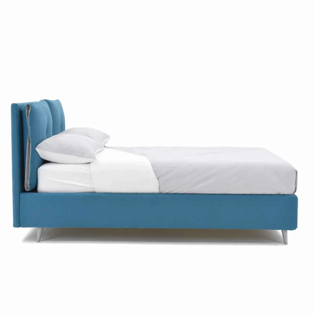 Tweepersoonsbed Met Container Bekleed Met Stof Made In Italy - Renato 2 Tweepersoonsbed Met Container Bekleed Met Stof Made In Italy - Renato - Afbeelding 2