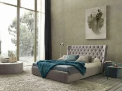 Tweepersoonsbed Met Bedcontainer, Eigentijds Design Selene Bolzan -Slide Shop letto matrimoniale con contenitore rivestito in tessuto selene bolzan 8