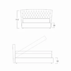Tweepersoonsbed Met Bedcontainer, Eigentijds Design Selene Bolzan -Slide Shop letto matrimoniale con contenitore rivestito in tessuto selene bolzan 9