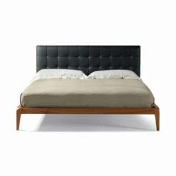 Design-tweepersoonsbed Met Gestoffeerd Hoofdeinde Leilo, 160x200 Cm