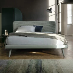 Tweepersoonsbed, Zonder Container, Hedendaags Design Corolle By Bolzan -Slide Shop letto matrimoniale di design imbottito in tessuto corolle bolzan 12