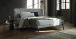 Tweepersoonsbed, Zonder Container, Hedendaags Design Corolle By Bolzan -Slide Shop letto matrimoniale di design imbottito in tessuto corolle bolzan 13