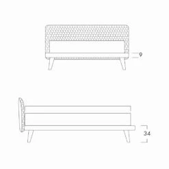Tweepersoonsbed, Zonder Container, Hedendaags Design Corolle By Bolzan -Slide Shop letto matrimoniale di design imbottito in tessuto corolle bolzan 15